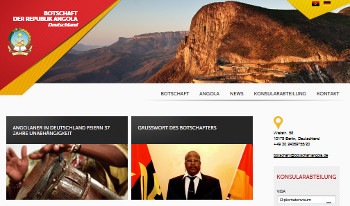 Website der Botschaft von Angola